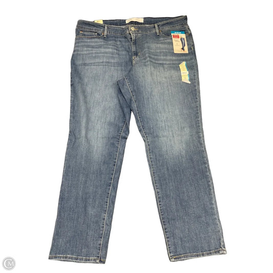 Jeans Straight By Levis Signature In Blue Denim, Size: 24
