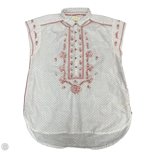 Top Short Sleeve By Maeve In Pink & White, Size: Xs