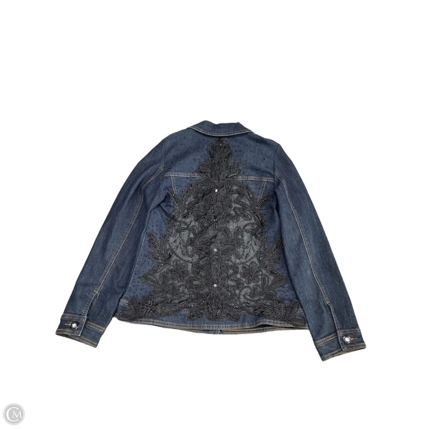 Jacket Denim By Clothes Mentor In Black & Blue, Size: M
