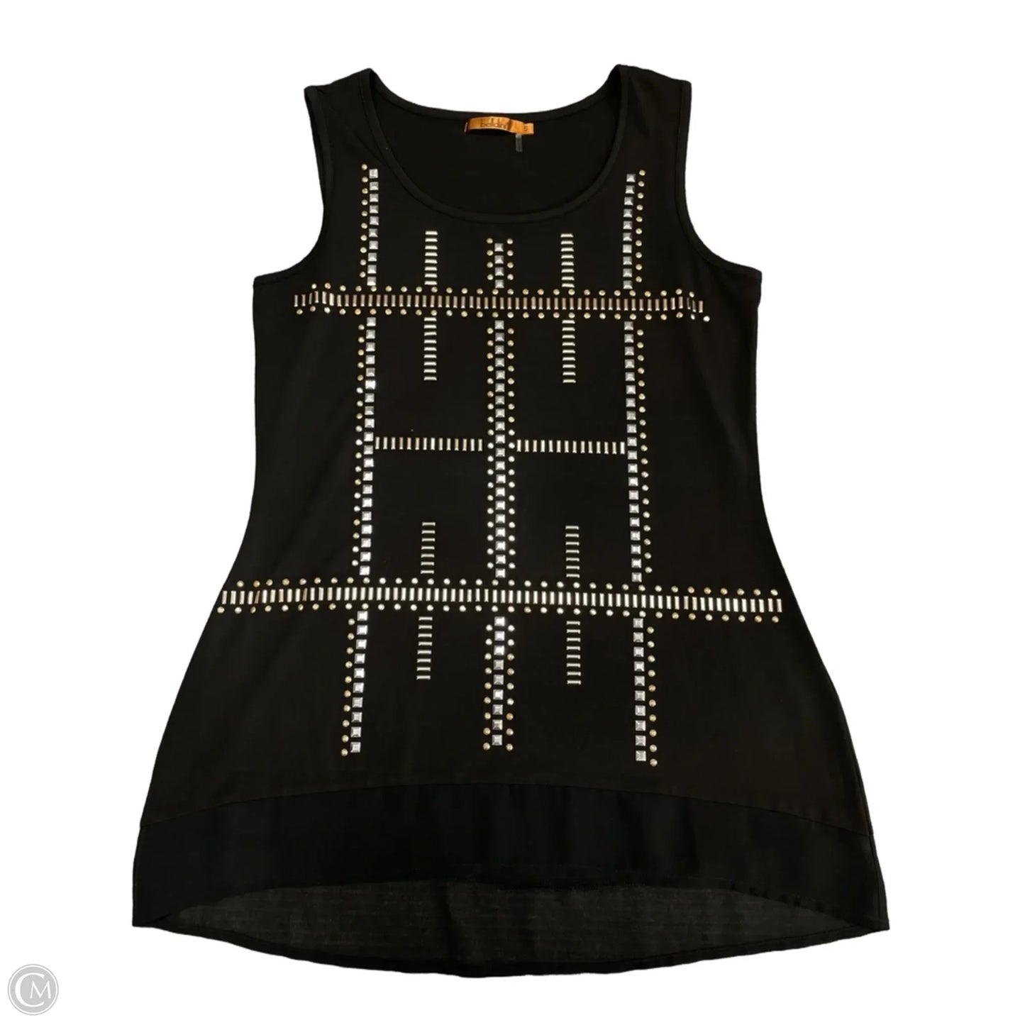 Tunic Sleeveless By Belldini In Black & Gold, Size: S