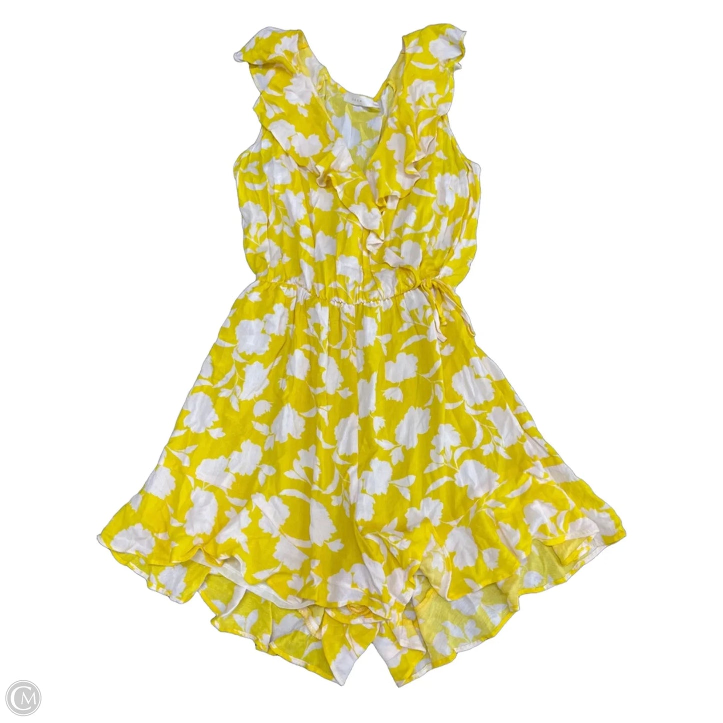 Romper By Lush In White & Yellow, Size: L