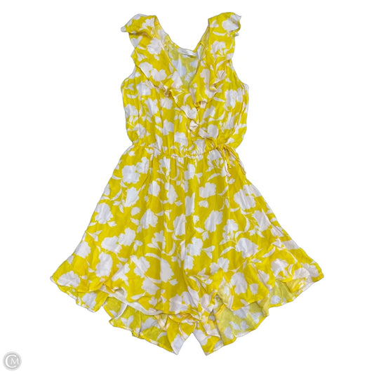 Romper By Lush In White & Yellow, Size: L