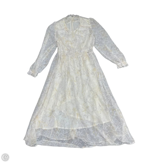 Dress Casual Midi By Clothes Mentor In Cream & Yellow, Size: S