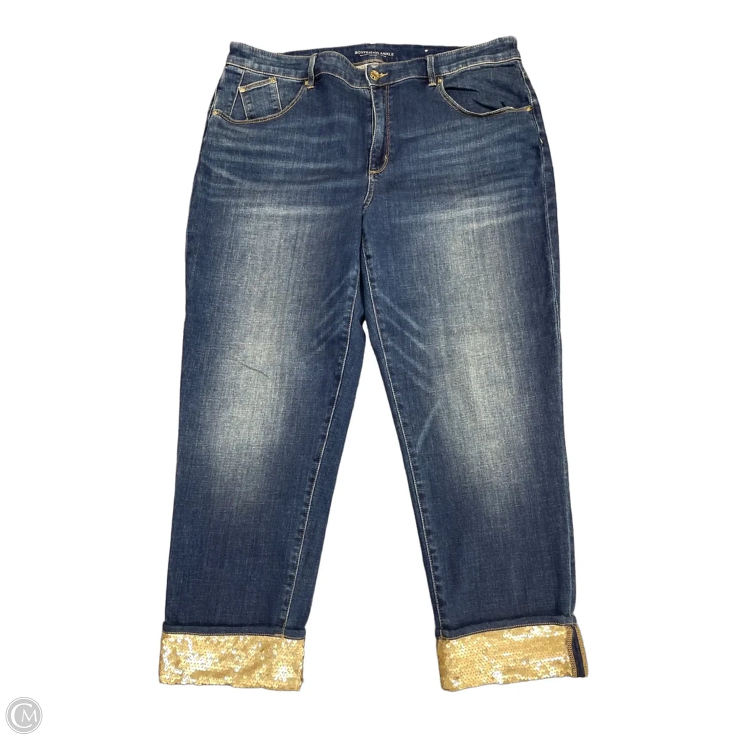 Jeans Boyfriend By Chicos In Blue Denim, Size: 16