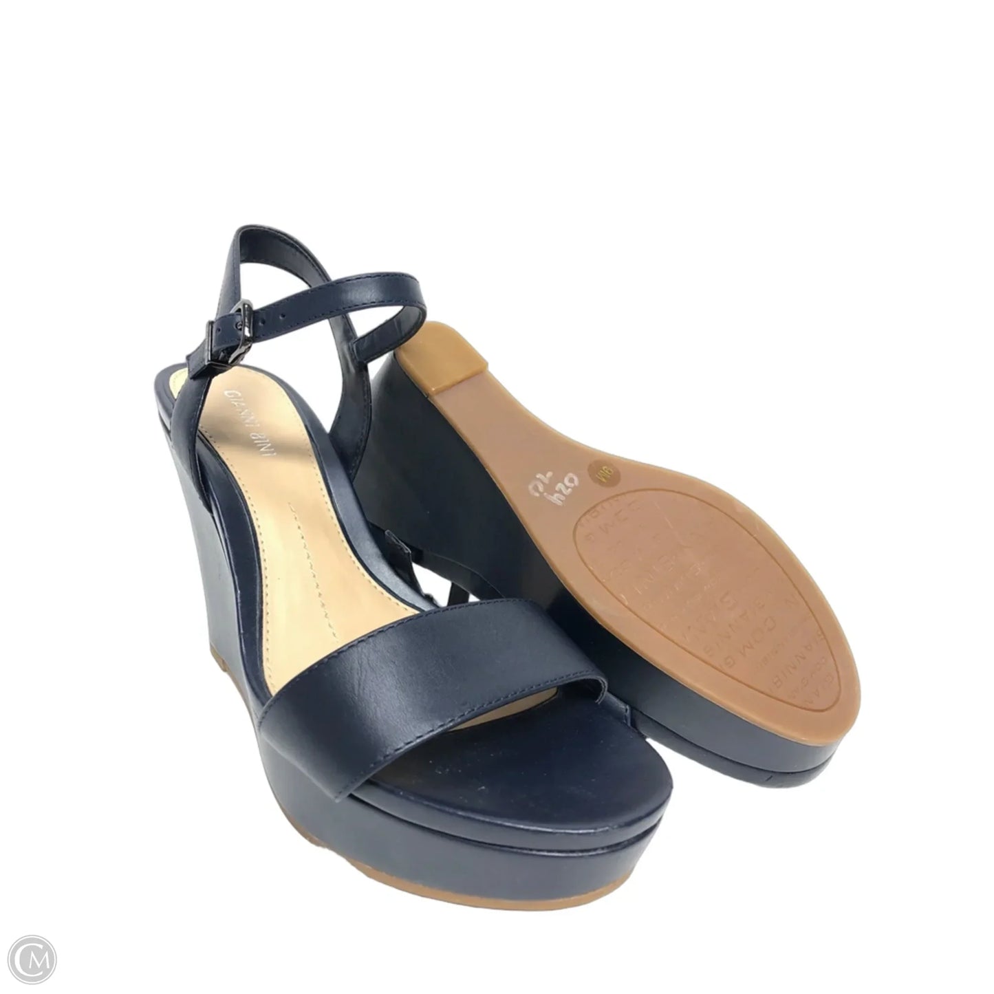 Sandals Heels Wedge By Gianni Bini In Navy, Size: 9