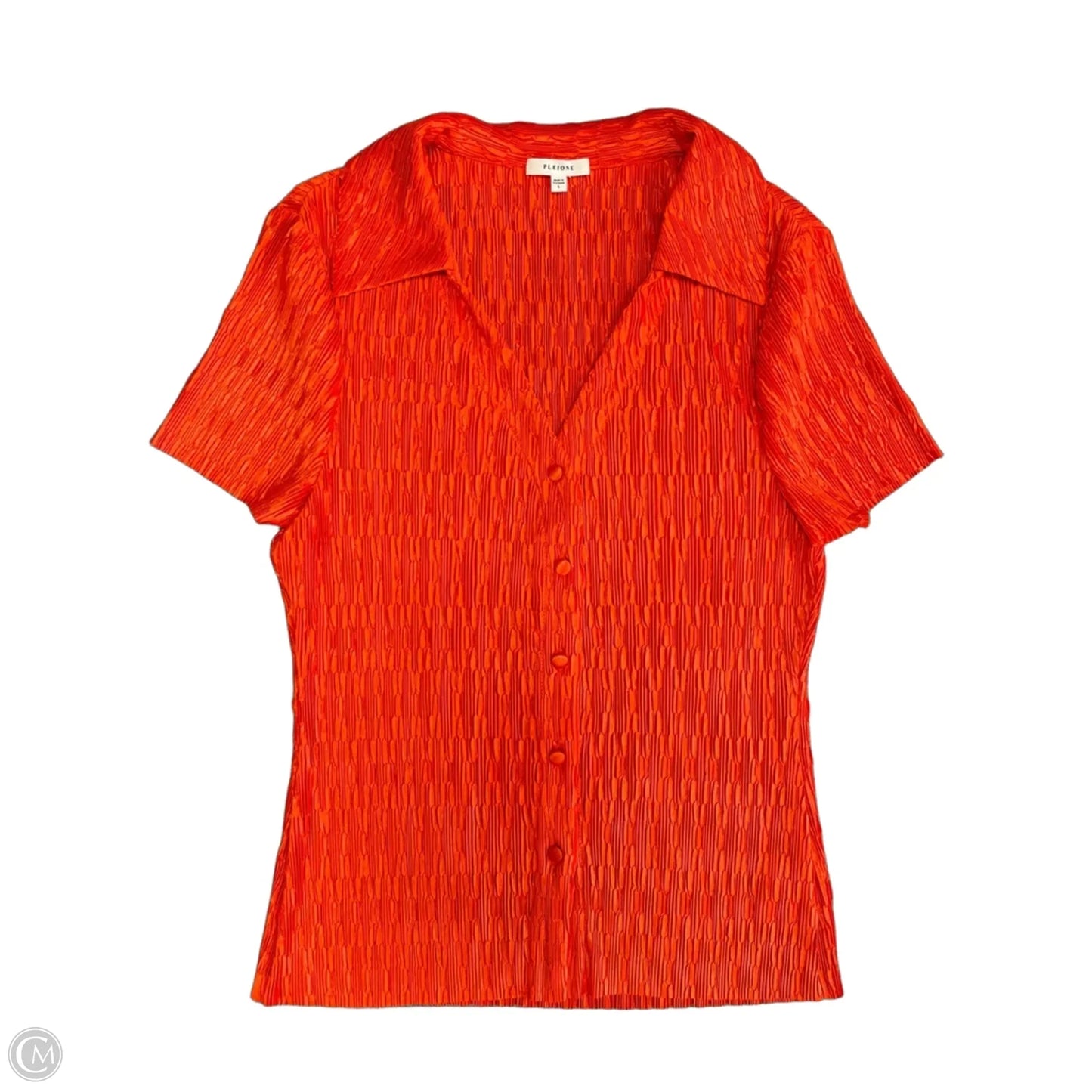 Top Short Sleeve By Pleione In Orange, Size: L