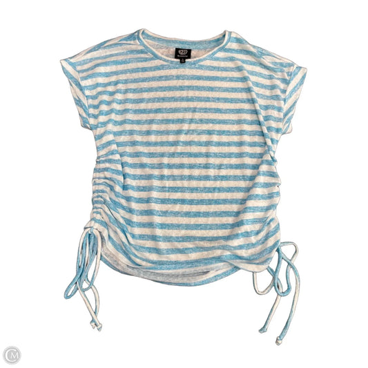 Top Short Sleeve By Bobeau In Blue & White, Size: S