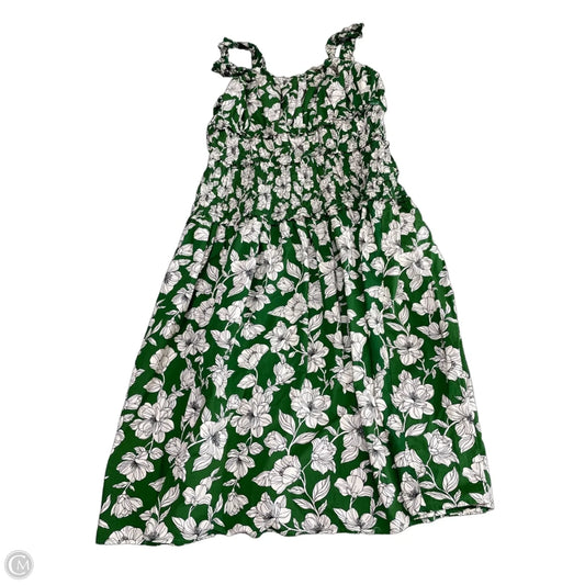 Dress Casual Maxi By Time And Tru In Green & White, Size: 20