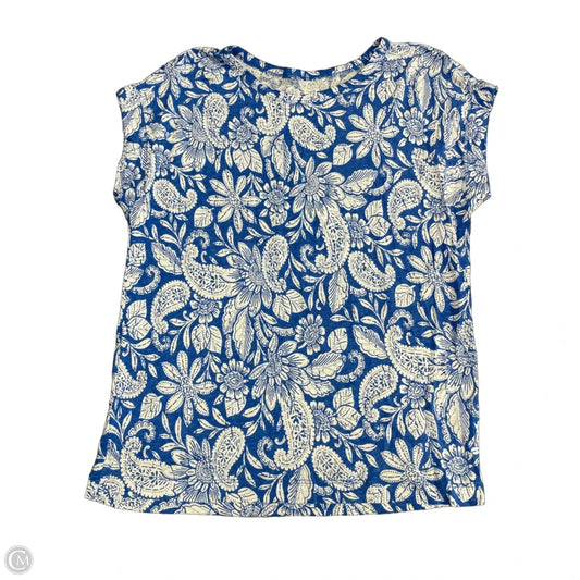 Top Short Sleeve By Loft In Blue & White, Size: Xs