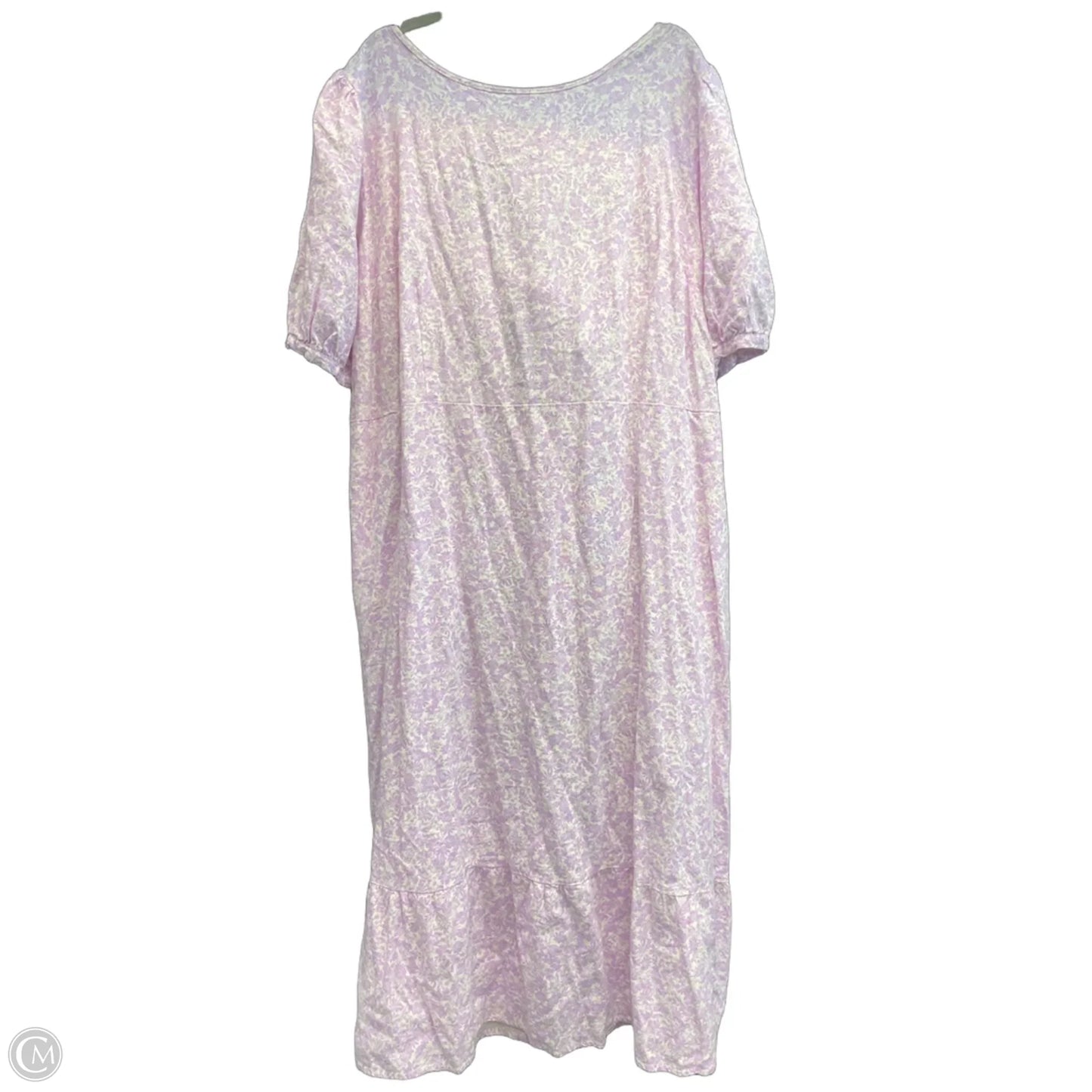 Dress Casual Midi By Who What Wear In Purple & White, Size: 3x
