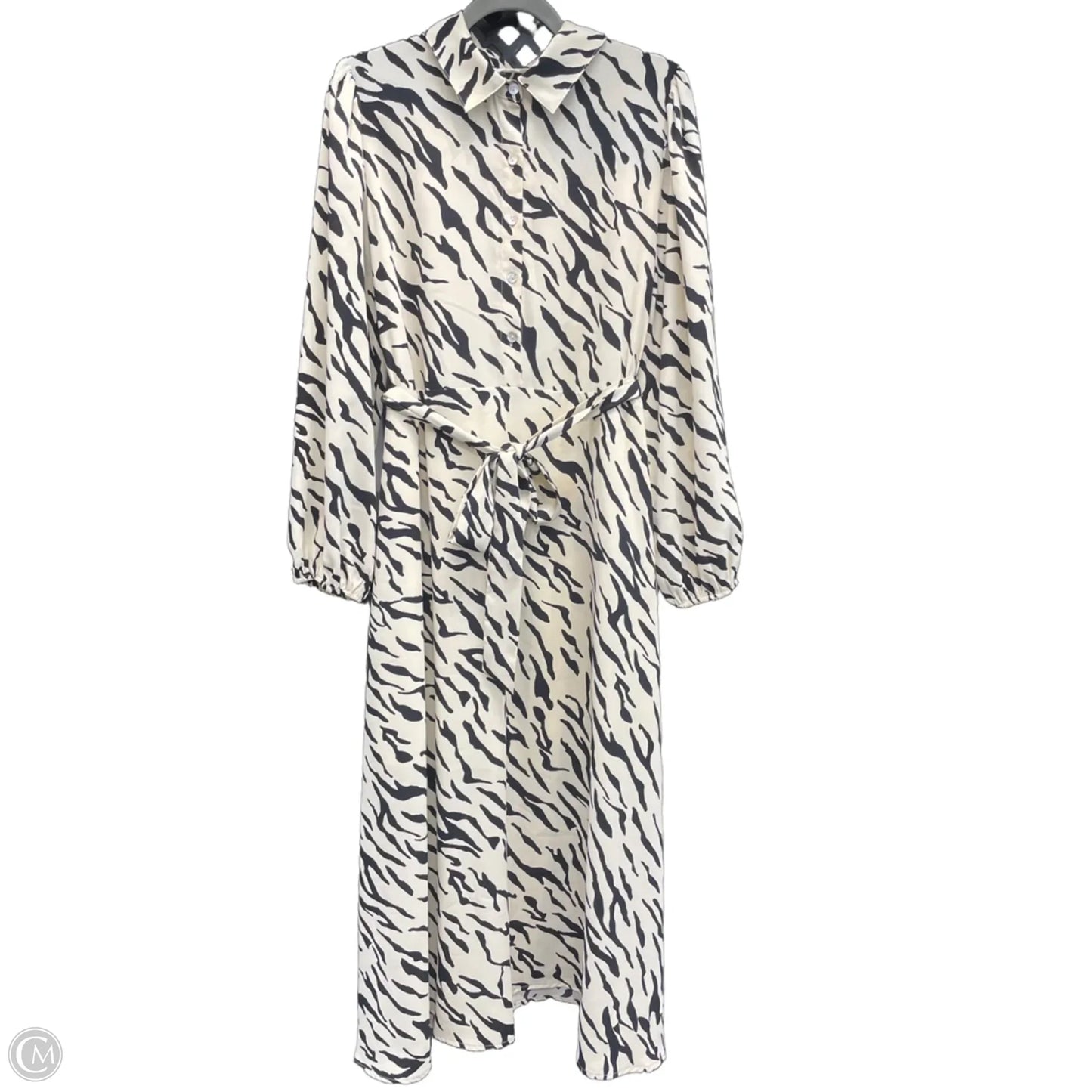 Dress Casual Midi By Entro In Black & Cream, Size: L