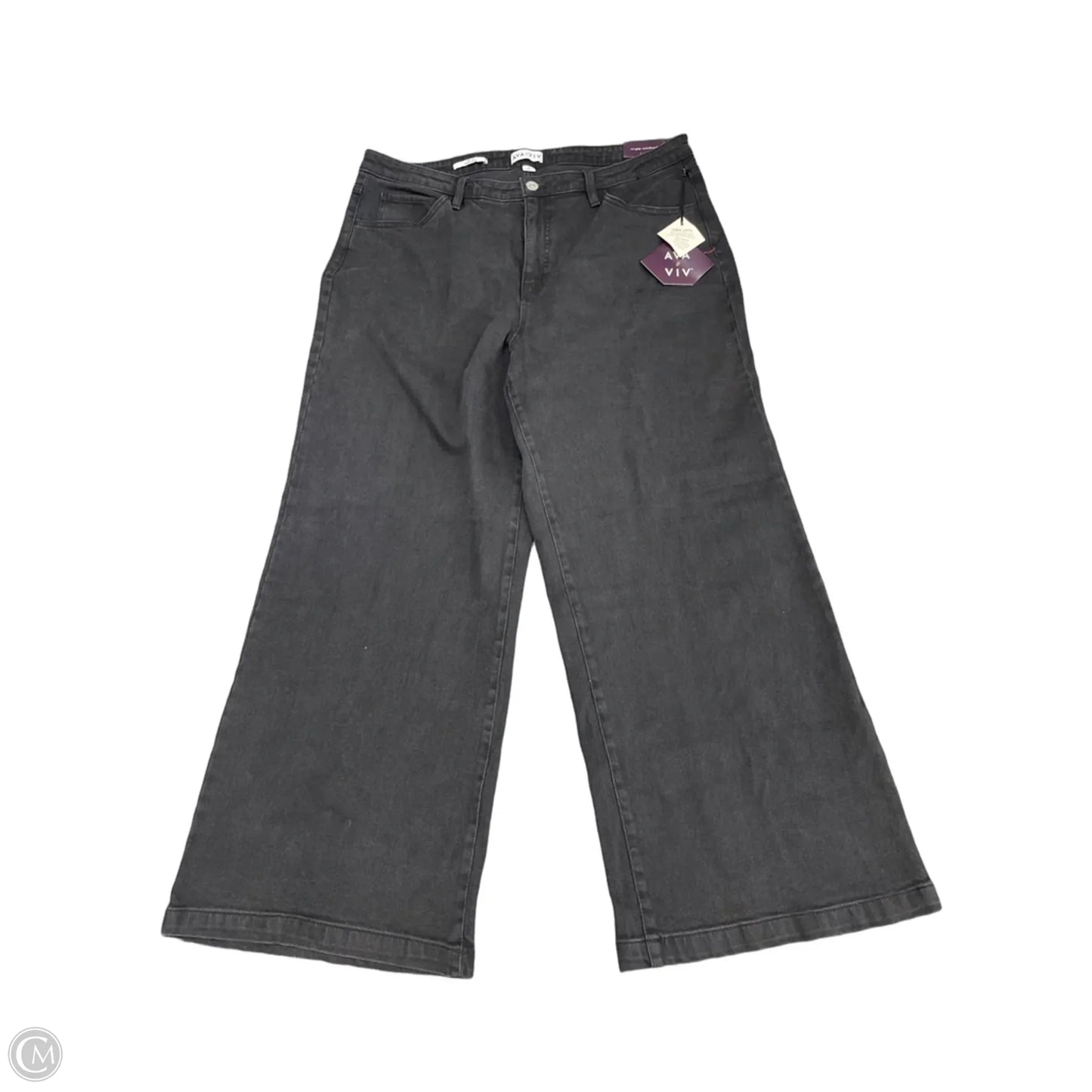 Jeans Wide Leg By Ava & Viv In Grey Denim, Size: 18