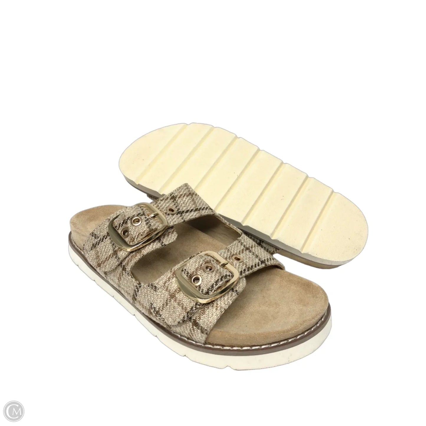 Sandals Flats By Clothes Mentor In Tan, Size: 9