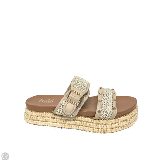 Sandals Heels Platform By Clothes Mentor In Beige, Size: 9