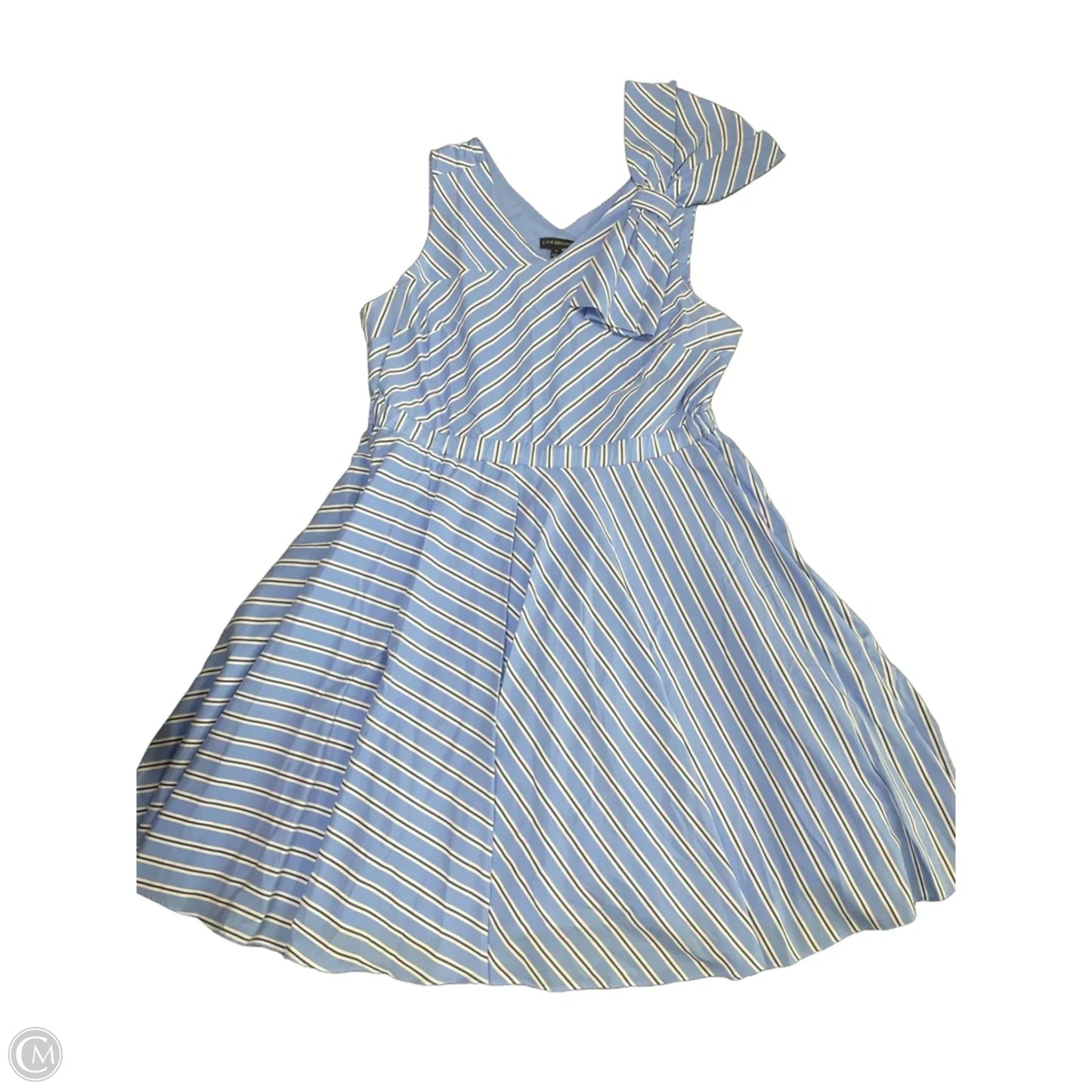 Dress Casual Midi By Lane Bryant In Blue & White, Size: 16