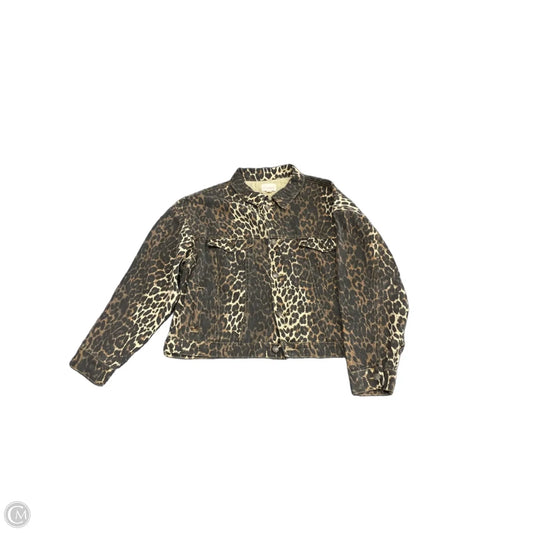 Jacket Denim By Clothes Mentor In Animal Print, Size: 1x