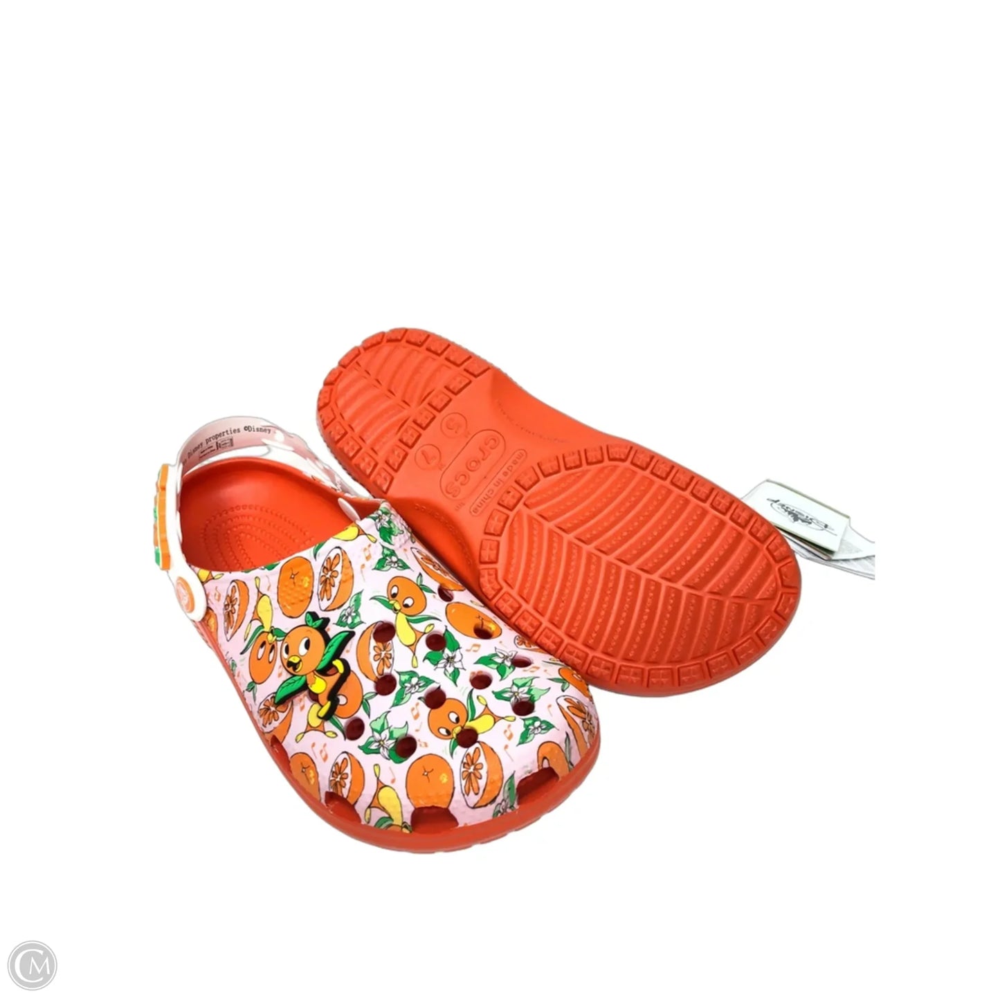 Shoes Flats By Crocs In Orange & Pink, Size: 7