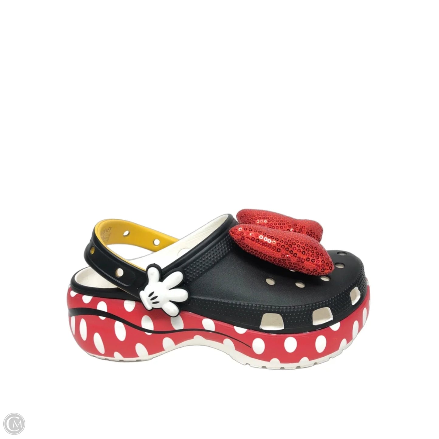 Shoes Heels Platform By Crocs In Black & Red, Size: 8