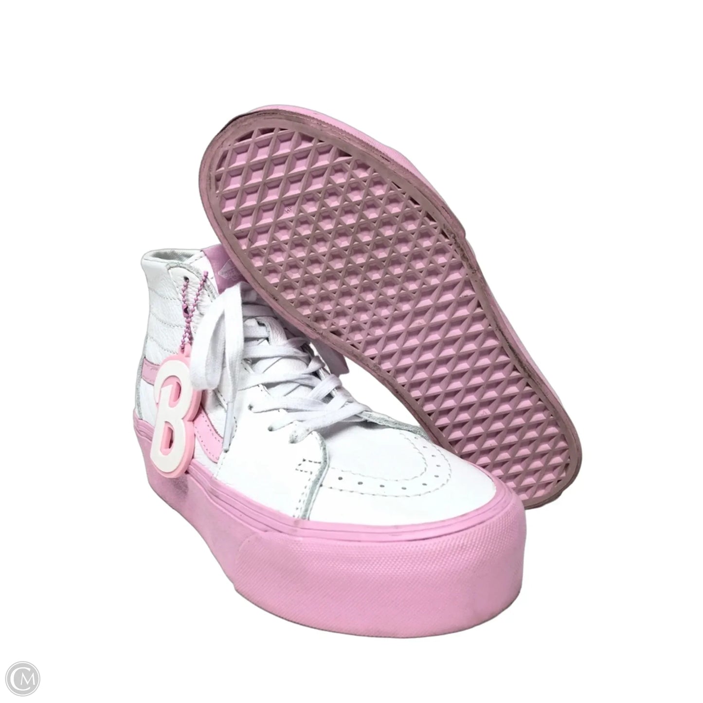 Shoes Sneakers Platform By Vans In Pink & White, Size: 7.5