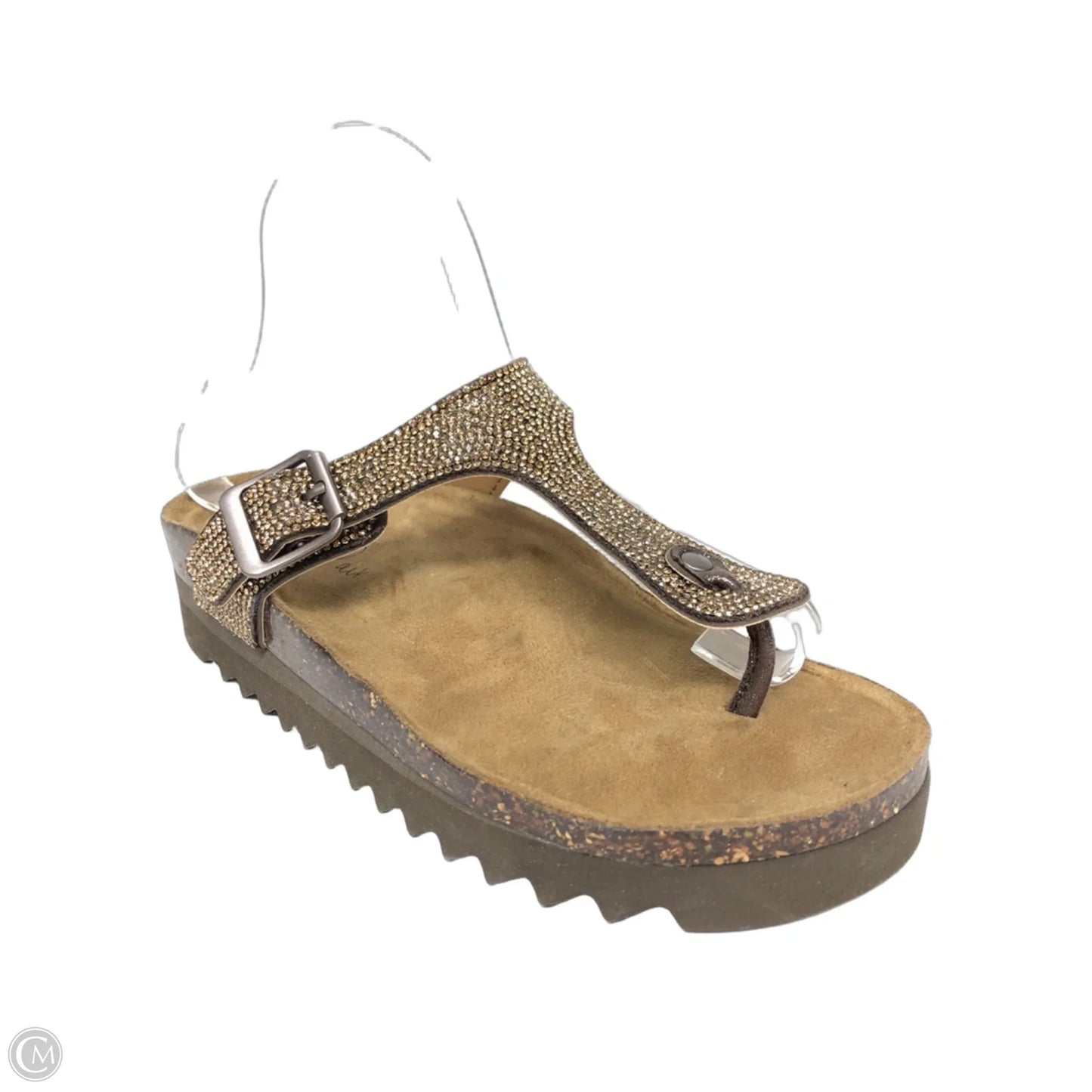 Sandals Flats By Clothes Mentor In Brown, Size: 6.5