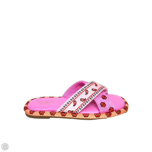 Sandals Designer By Kate Spade In Orange & Pink, Size: 10