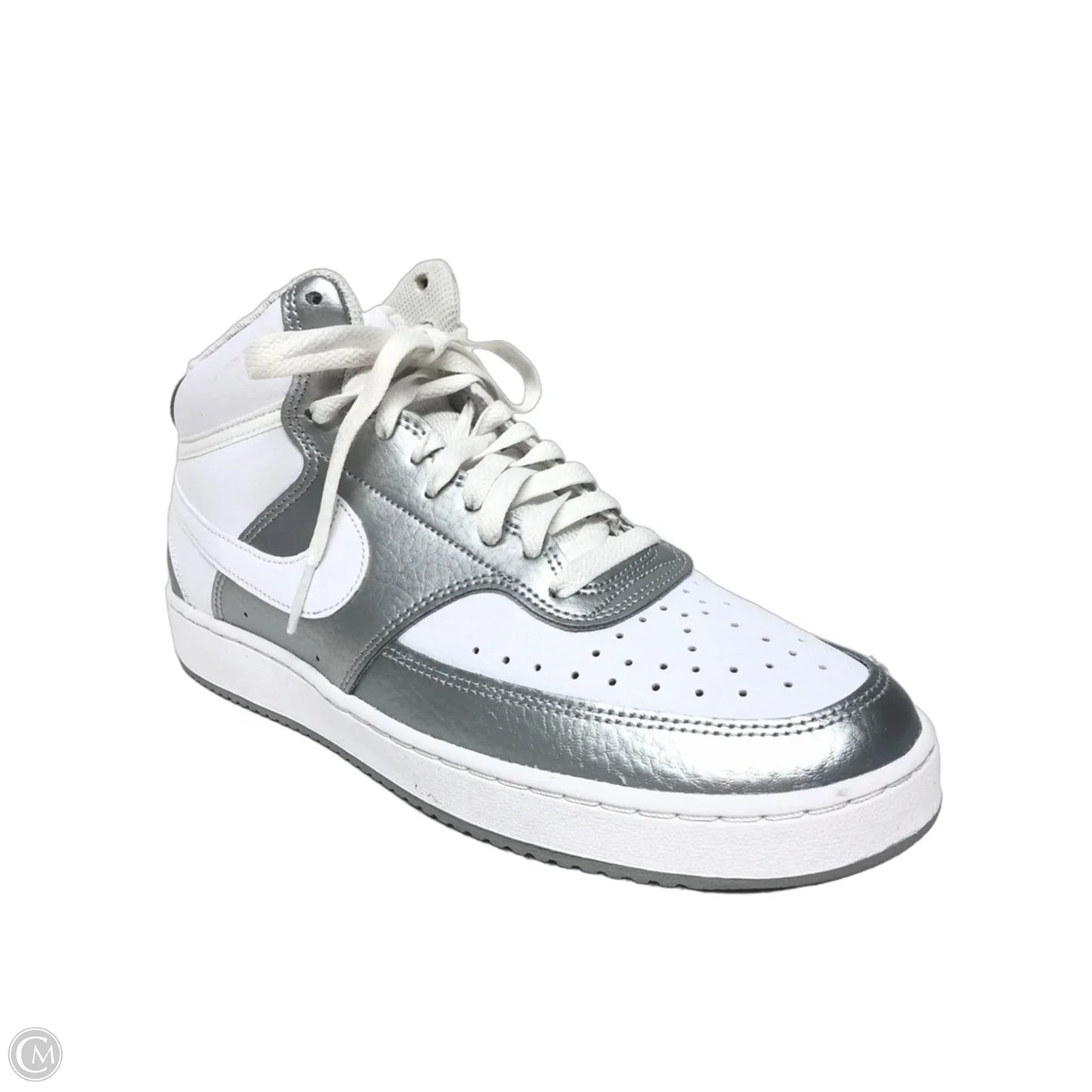 Shoes Sneakers By Nike In Silver & White, Size: 11