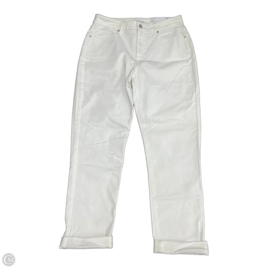 Jeans Straight By Loft In Cream, Size: 8