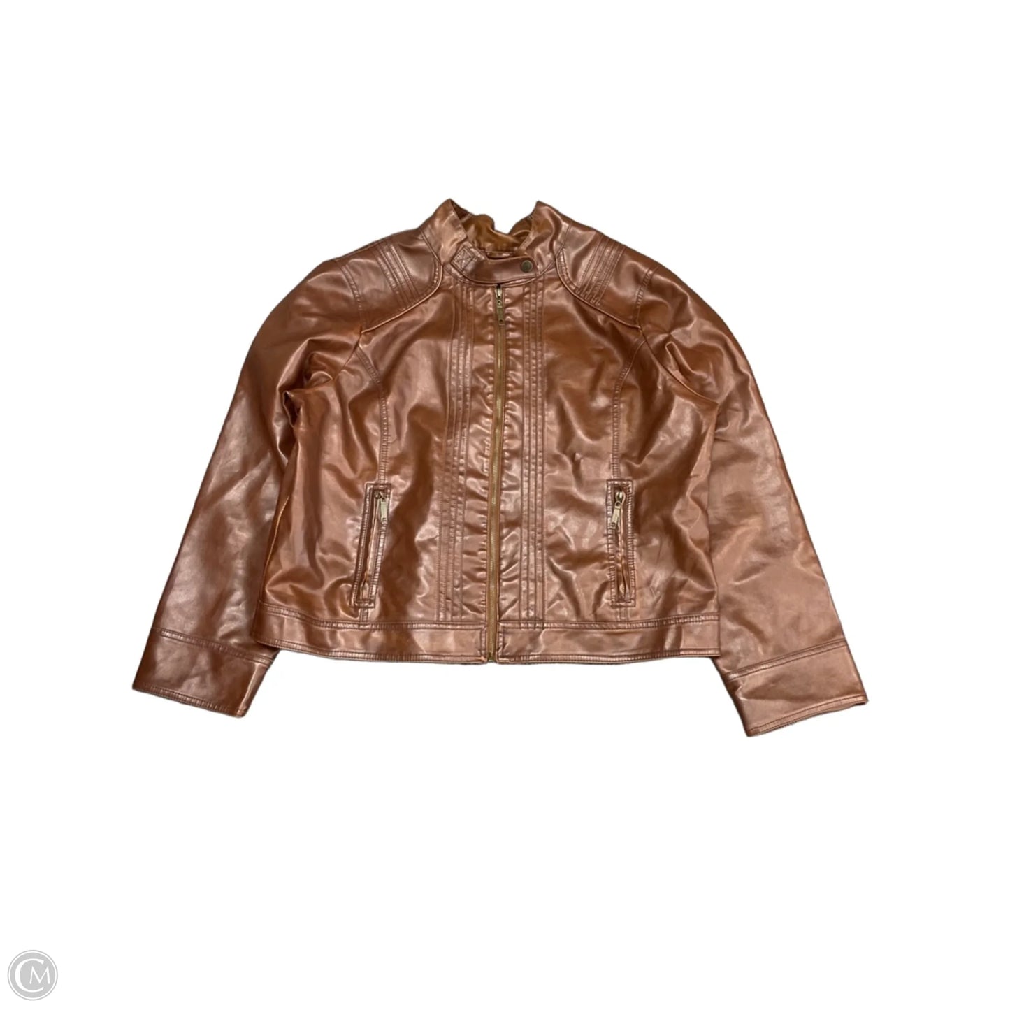Jacket Moto By Ashley Stewart In Brown, Size: 2x