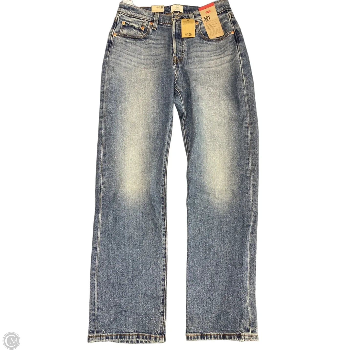 Jeans Straight By Levis In Blue Denim, Size: 8