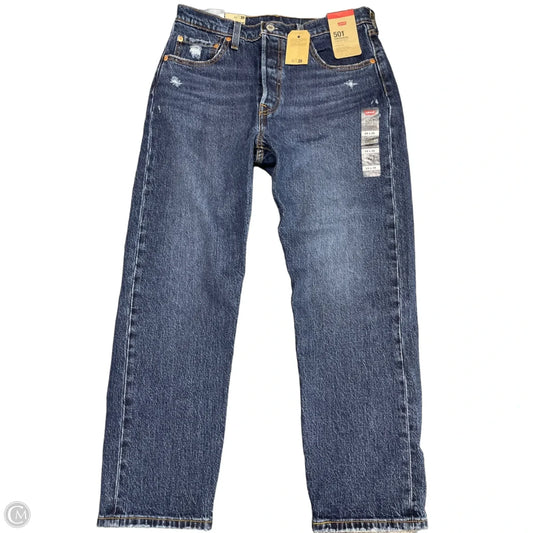 Jeans Straight By Levis In Blue Denim, Size: 8