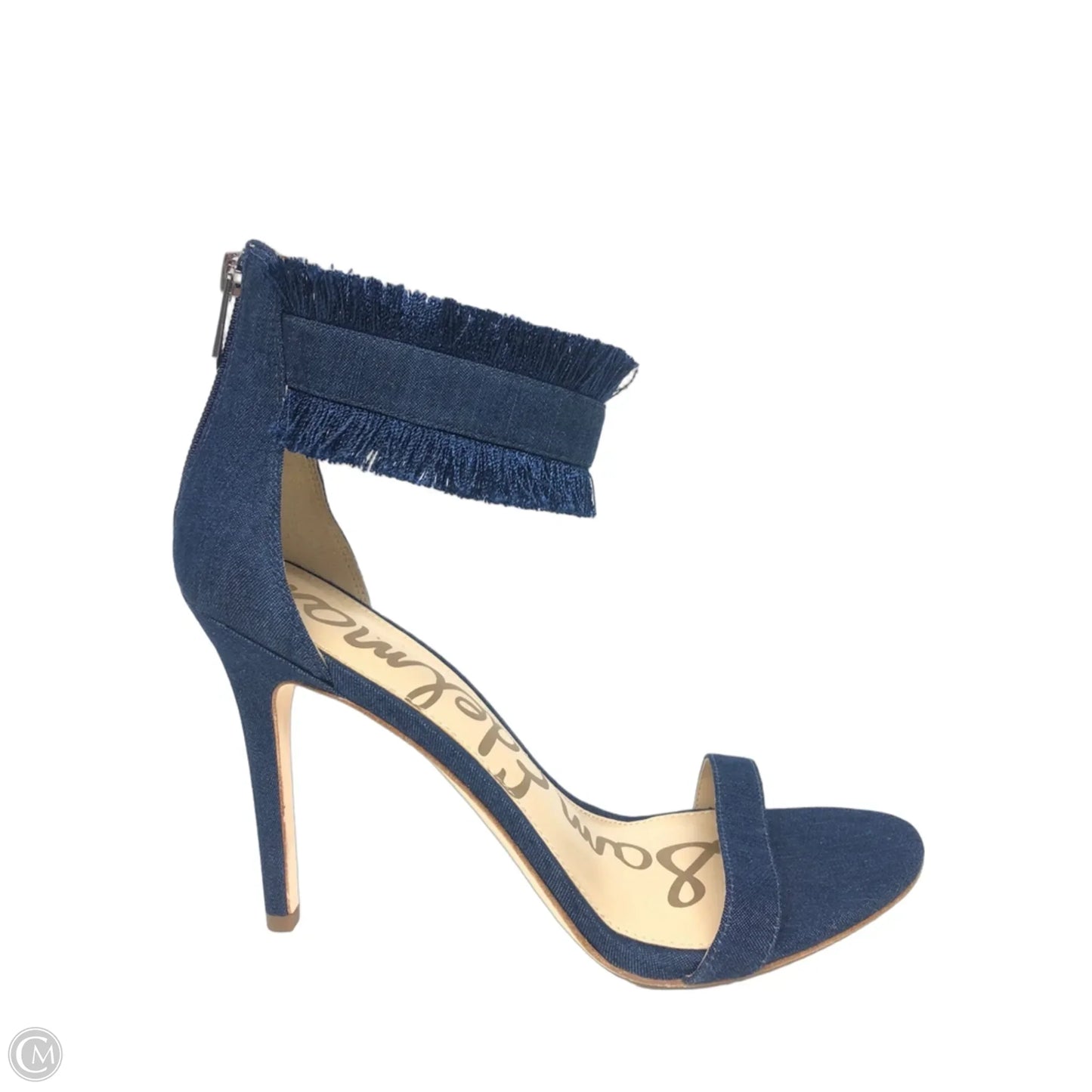 Sandals Heels Stiletto By Sam Edelman In Blue Denim, Size: 10