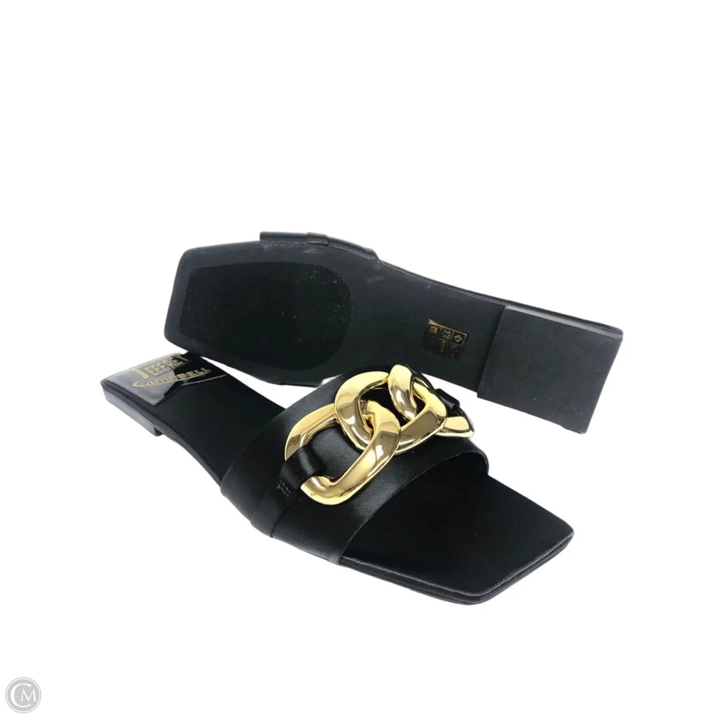 Sandals Flats By Jeffrey Campbell In Black & Gold, Size: 11