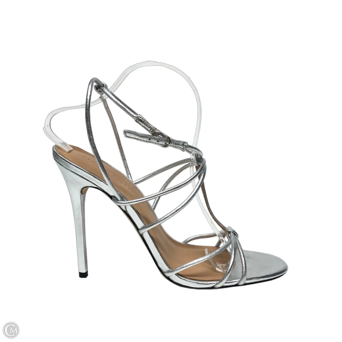 Sandals Heels Stiletto By Halston Heritage In Silver, Size: 10