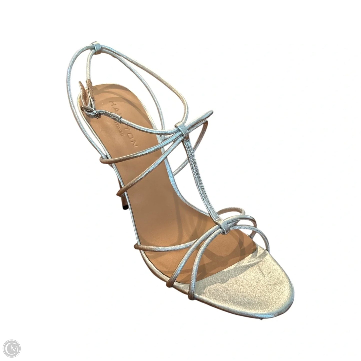 Sandals Heels Stiletto By Halston Heritage In Silver, Size: 10
