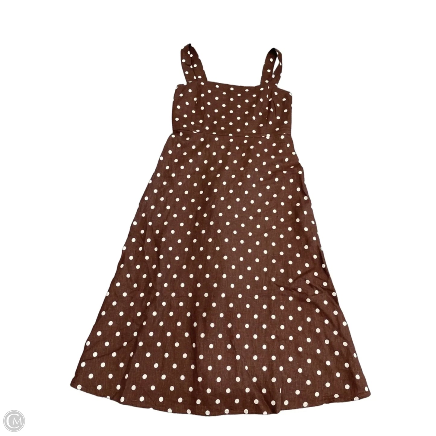 Dress Casual Midi By Ann Taylor In Brown & White, Size: Xsp