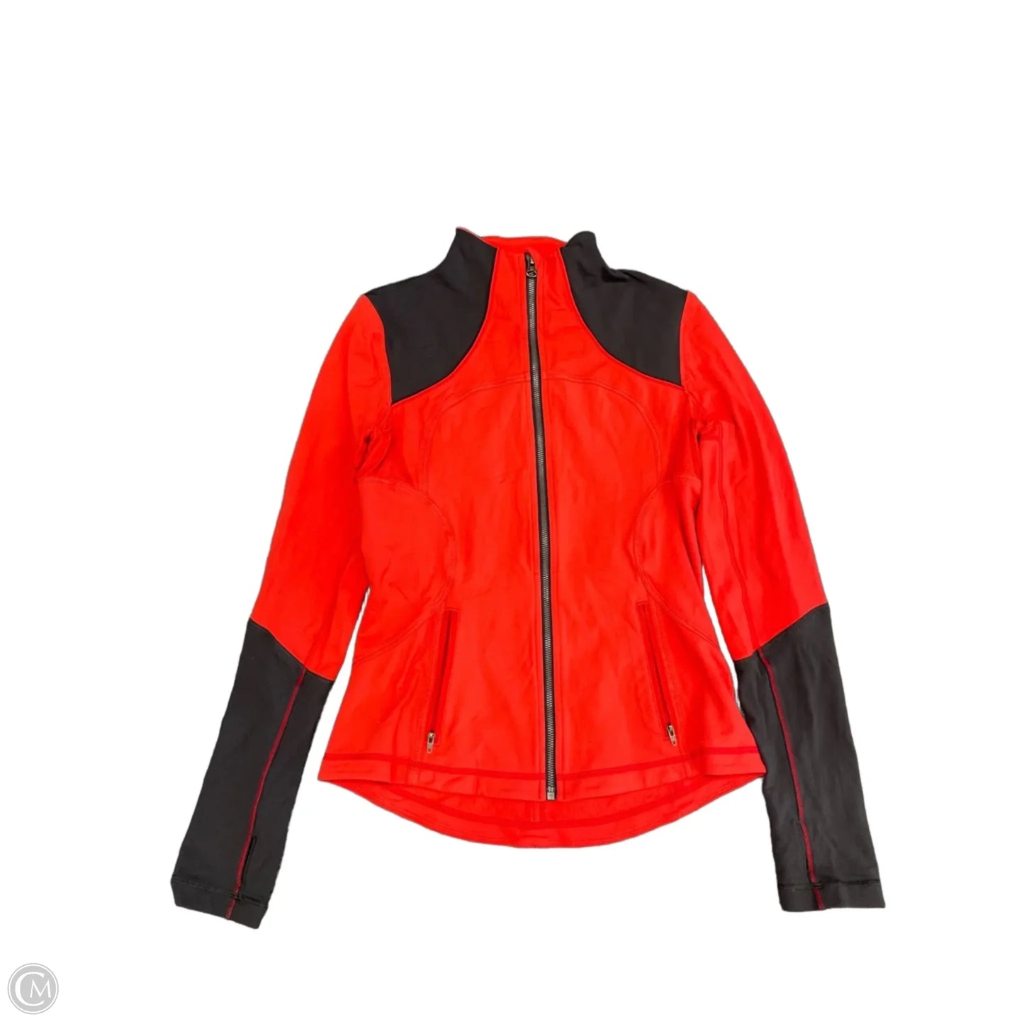 Athletic Jacket By Lululemon In Black & Red, Size: 8