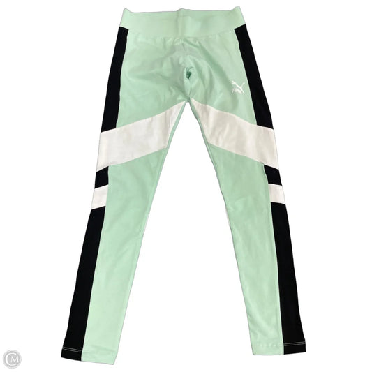 Athletic Leggings By Puma In Black & Green, Size: Xl