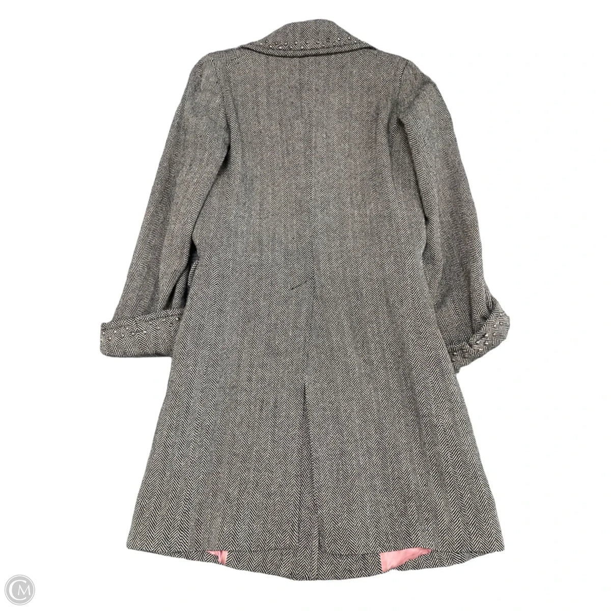 Coat Wool By Anna Molinari In Black & Cream, Size: S