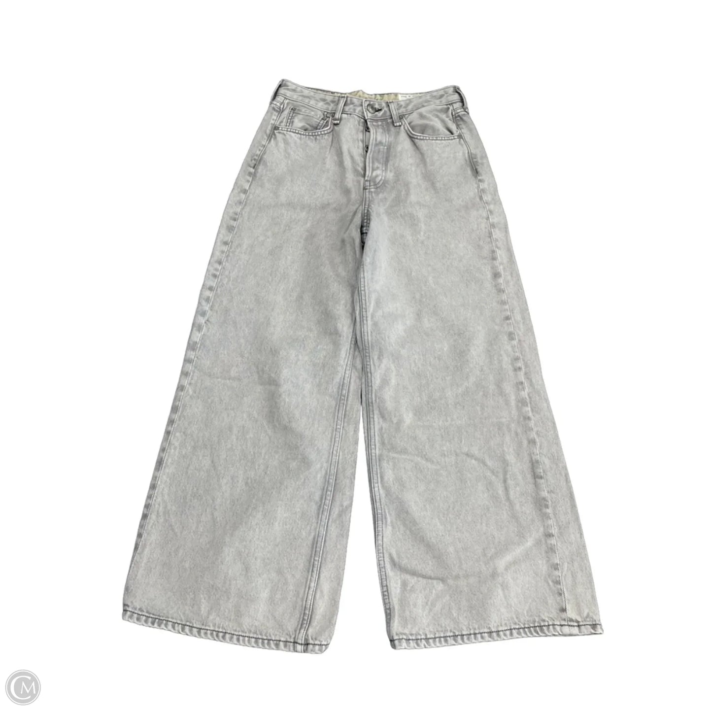 Jeans Wide Leg By Rag And Bone In Grey Denim, Size: 4