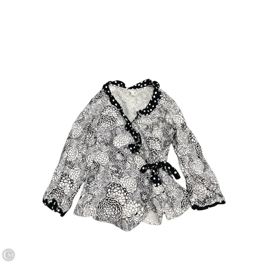 Blouse Long Sleeve By Cato In Black & White, Size: S