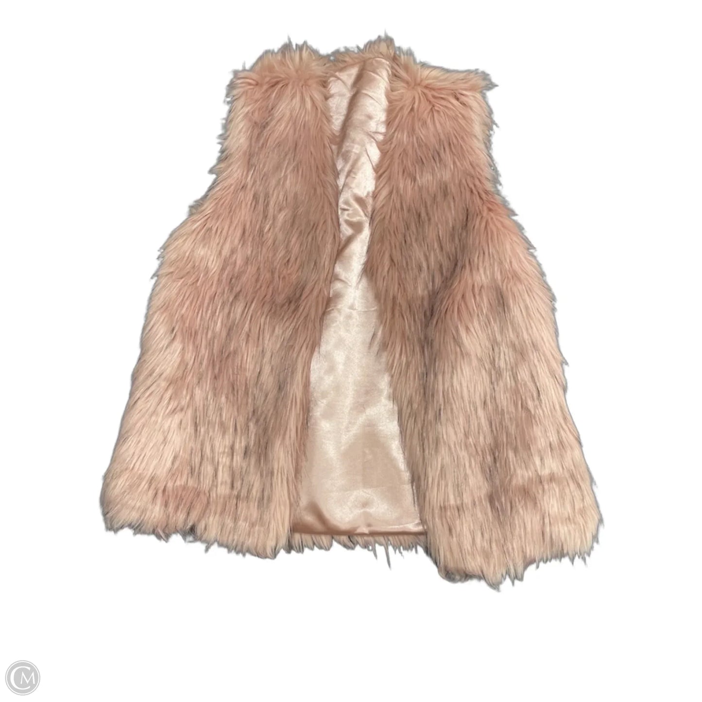 Vest Faux Fur & Sherpa By Cme In Black & Pink, Size: L
