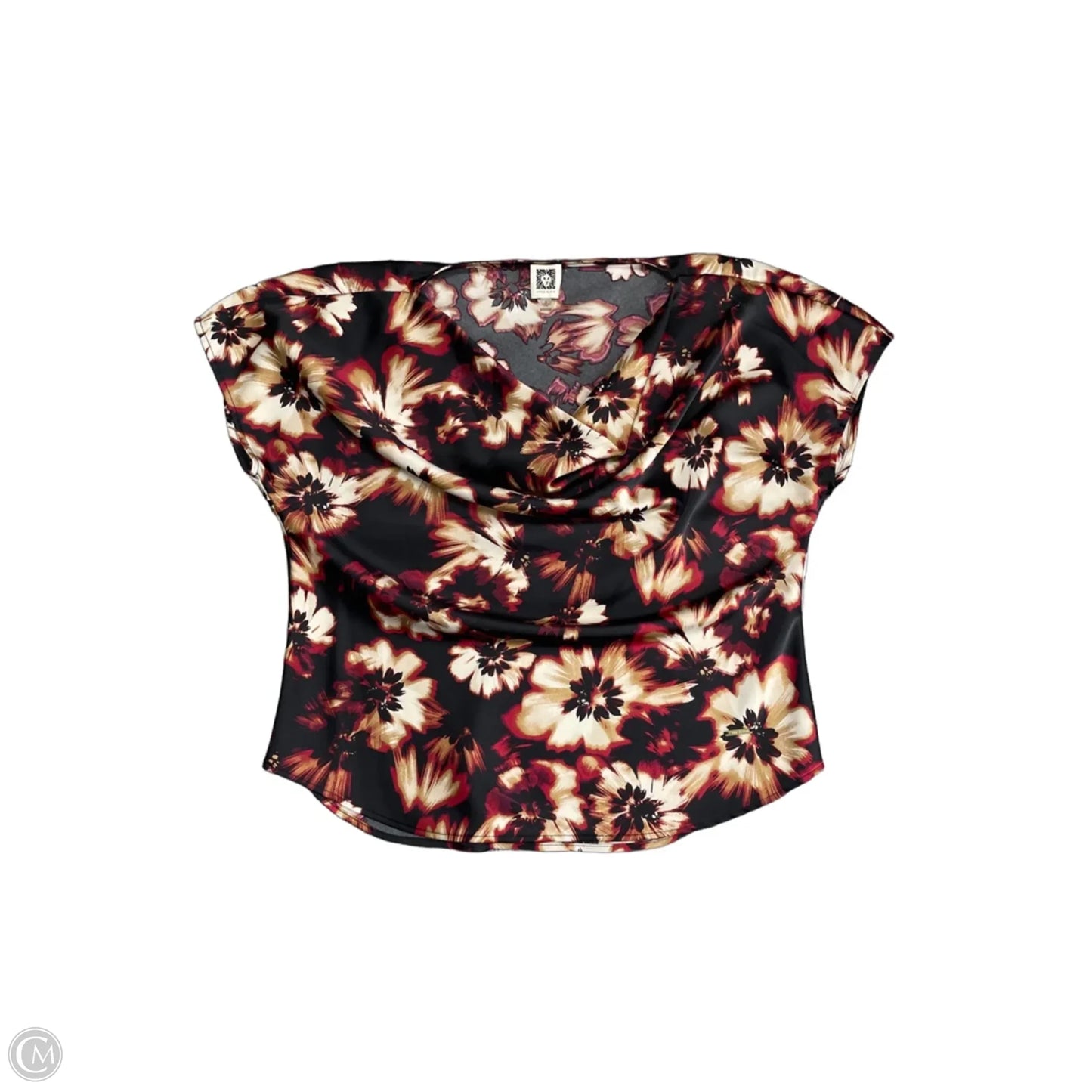 Top Short Sleeve By Anne Klein In Black & Orange, Size: S