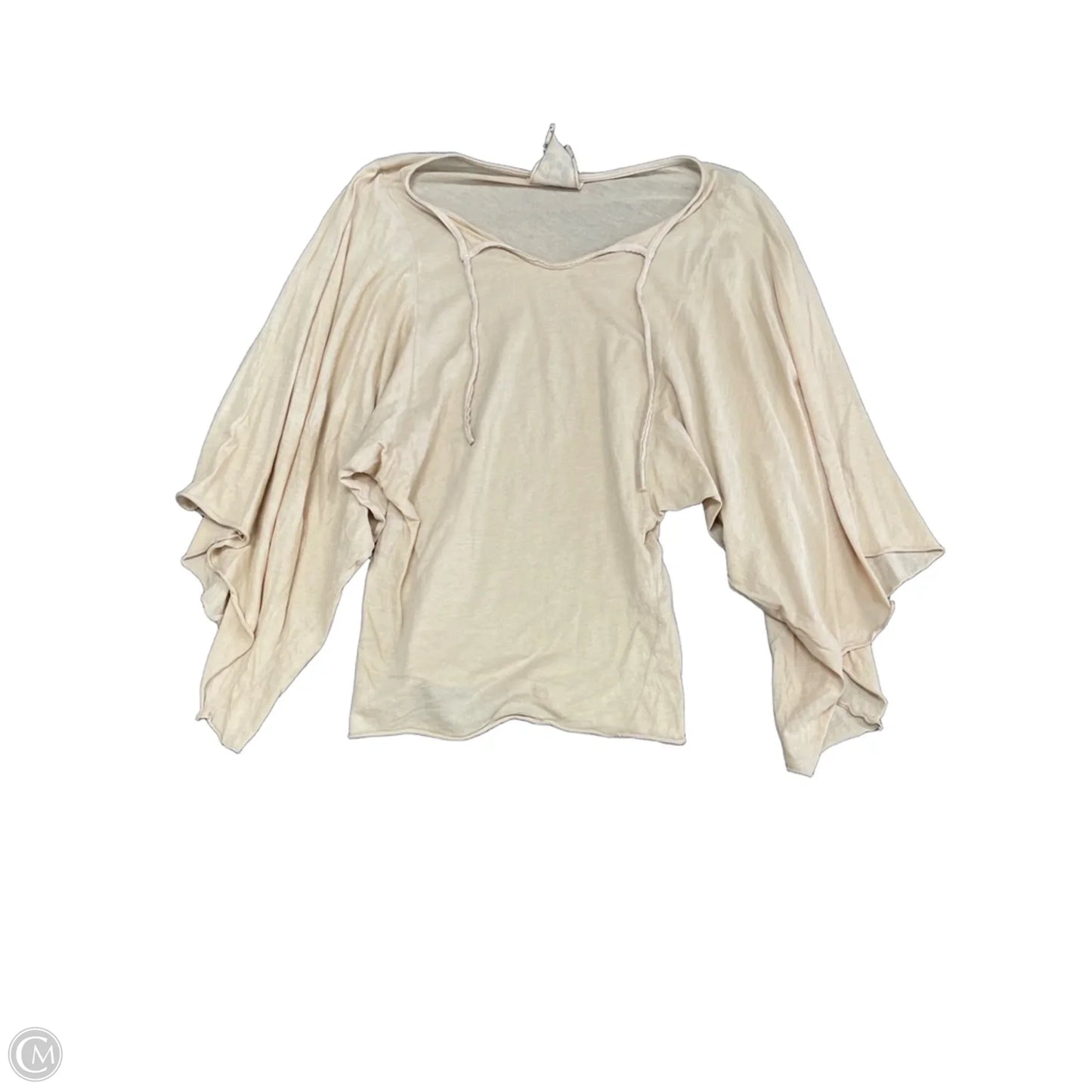 Top Long Sleeve By Cmc In Tan, Size: S