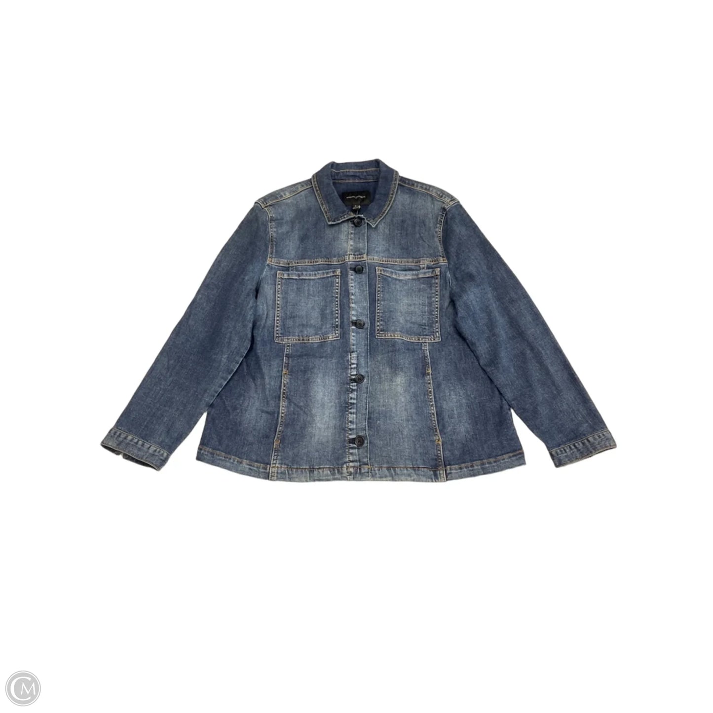 Jacket Shirt By Banana Republic In Blue Denim, Size: Xl
