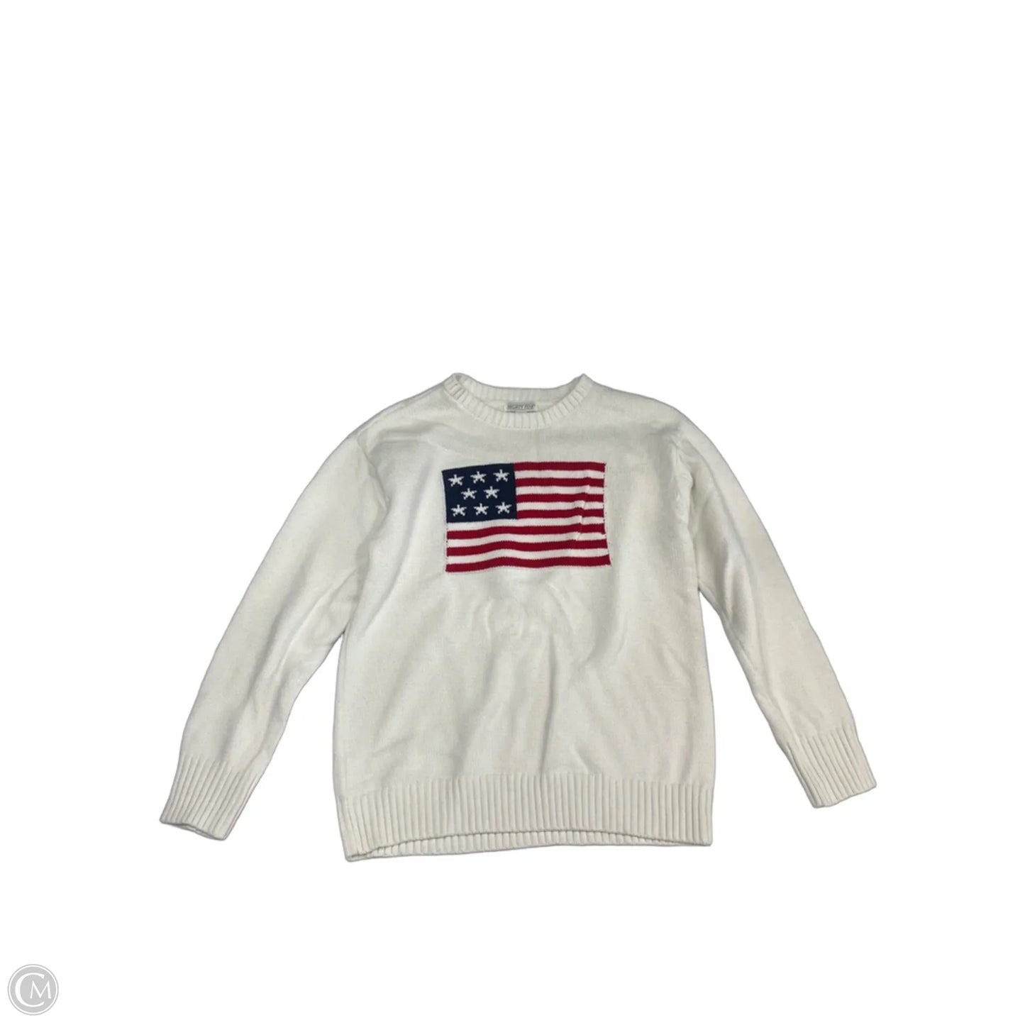 Sweater By Mighty Fine In Blue & Red & White, Size: M