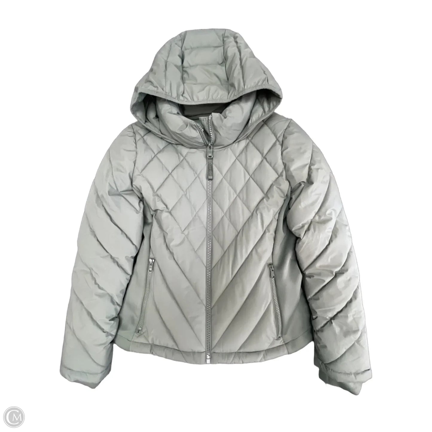 Jacket Puffer & Quilted By Calvin Klein In Green, Size: M