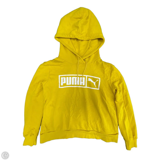 Sweatshirt Hoodie By Puma In Yellow, Size: L