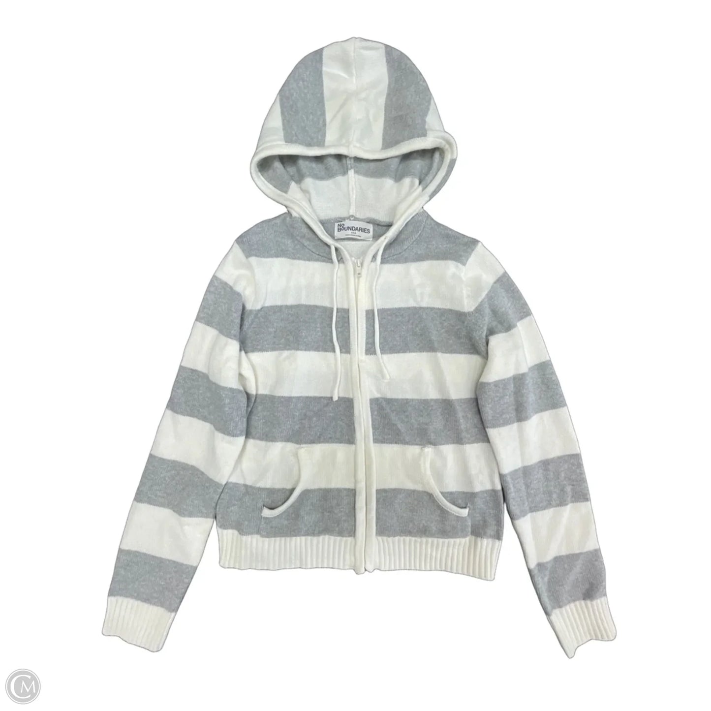 Sweater Cardigan By No Boundaries In Grey & White, Size: S