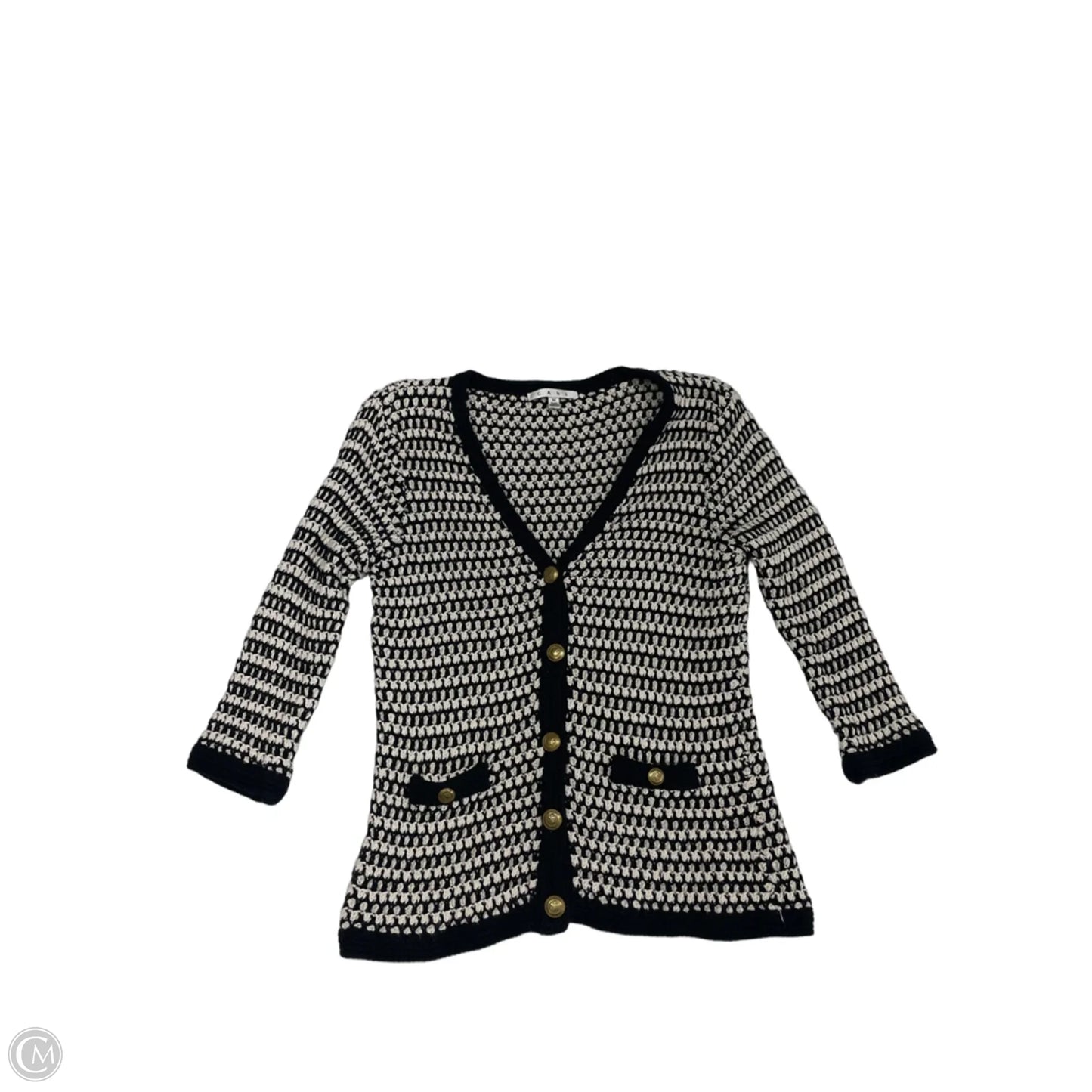 Sweater Cardigan By Cabi In Black & White, Size: M
