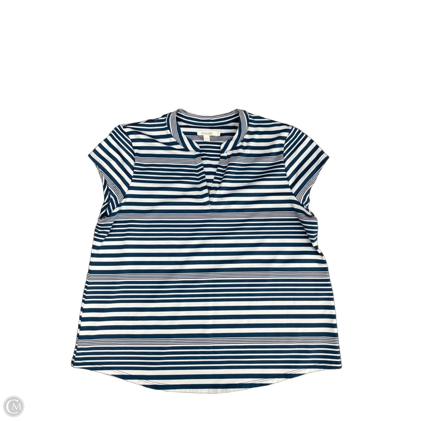 Top Short Sleeve By Chicos In Blue, Size: L